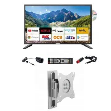 Image relative au pack tv led 22pouces 55cm smart connect lecteur dvd intégré support tv camping car