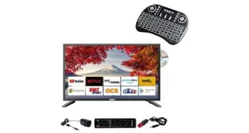 Image relative au tv led 19" 48cm smart connect dvd intégré + clavier ergonomique