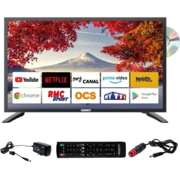 Image relative au tv led 19" 48cm smart connect android 9. 0 dvd intégré camping-car