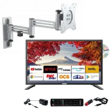 Image relative au tv led 19" 48cm smart connect dvd intégré + support tv double bras