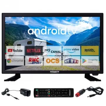 Image relative au tv led 19" 48cm téléviseur hd bluetooth android 9. 0 camping car
