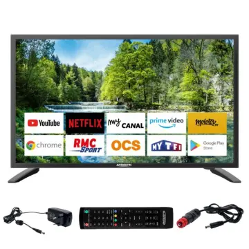 Image relative au tv led 32pouces 81cm smart connect android 12v24v220v campingcar