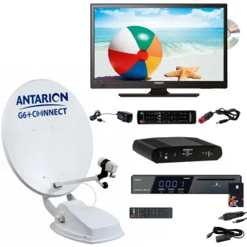 Image relative au ANTARION-PACK ANTENNE SATELLITE AUTOMATIQUE 65CM TÉLÉVISEUR 19POUCES DVD INTÉGRÉ