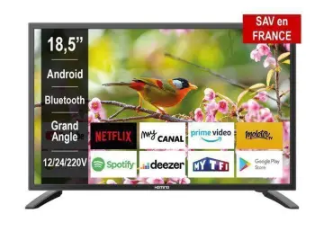Image relative au HEMING Smart TV 185 47 cm Android Connecté WIFI - 12/24V/220V - Camping Car Camion Fourgon Poids Lourd Caravane Cuisine
