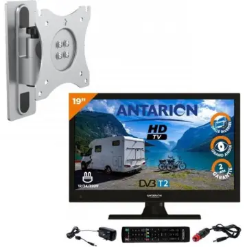Image relative au ANTARION-PACK TV LED 19" 48CM TÉLÉVISEUR HD 12V + SUPPORT TV