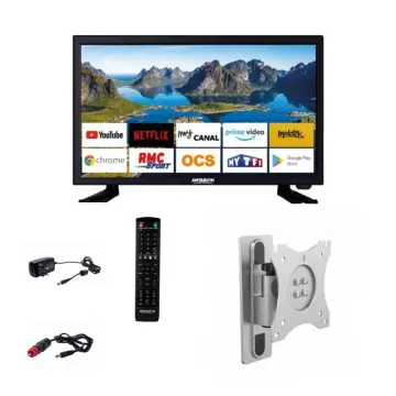 Image relative au Pack ANTARION TV LED 22" 55 cm Téléviseur Full HD Andoid Smart + Support Tv Camping Car