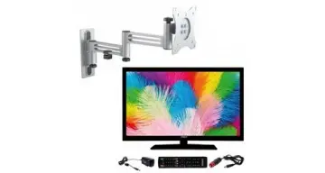 Image relative au Pack tv led 22" 55cm full hd 12v camping-car + support tv double bras