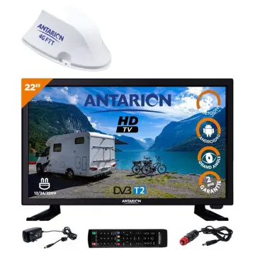 Image relative au ANTARION-PACK TV LED 21.5POUCES 54CM FULL HD ANDROID SMART TV CAMPING CAR ANTENNE 4G FIT BLAN
