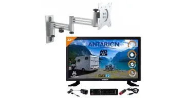 Image relative au Téléviseur LED 22" ANTARION - Full HD Smart TV - Support TV Double Bras