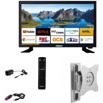Image relative au Pack ANTARION TV LED 22" 55 cm Téléviseur Full HD Andoid Smart + Support Tv Camping Car
