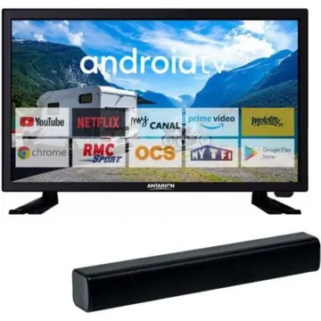 Image relative au Pack tv led 22" 55cm smart tv camping 12v + barre de son compacte