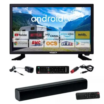 Image relative au Téléviseur LED ANTARION 19" HD Bluetooth 12V Camping Car + Barre de Son 30W