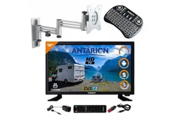 Image relative au ANTARION-PACK TV LED 18.5POUCES 47CM TÉLÉVISEUR HD ANDROID SUPPORT TV DOUBLE BRAS CLAVIER S