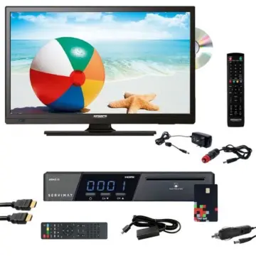 Image relative au Pack TV LED 19" 48cm Téléviseur HD DVD + Récepteur Satellite TNTSAT Camping Car