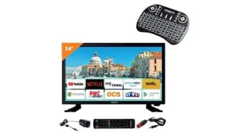 Image relative au Téléviseur LED 24" ANTARION - HD Connecté 12V - Clavier Ergonomique