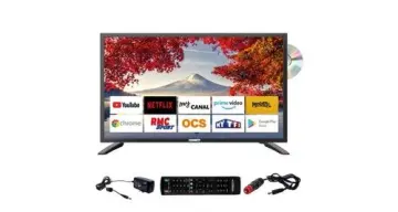 Image relative au tv led 19" 48cm smart connect android 9. 0 dvd intégré camping-car